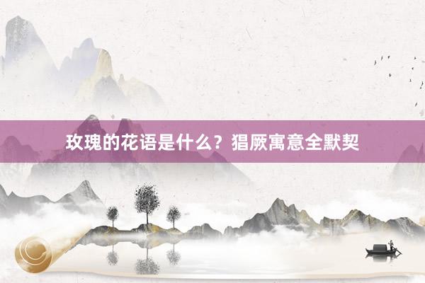玫瑰的花语是什么？猖厥寓意全默契